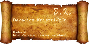 Daradics Krisztián névjegykártya